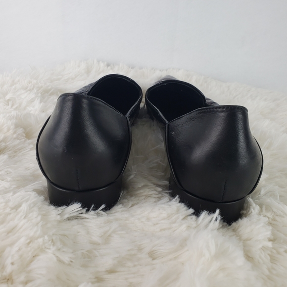 LORENA PAGGI 1203 Black Patent Leather Duo Shape Buckled Loafers Women's Size 40 - Picture 6 of 10